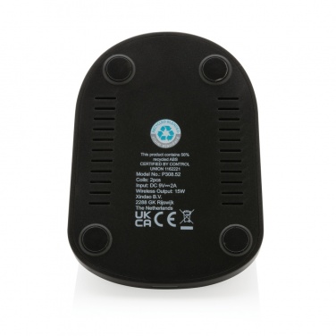 Logotrade Werbegeschenke das Foto: 15W Wireless Ladehalter aus RCS recyceltem Kunststoff