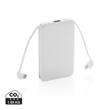 Logotrade Logogeschenke das Foto: 5.000 mAh Powerbank mit integriertem Kabel
