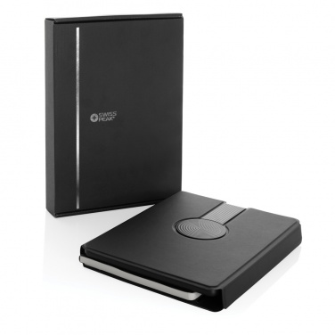 Logotrade Werbegeschenke das Foto: Swiss Peak 2-in-1 Notizbuch & Wirless Charger aus RCS rPU