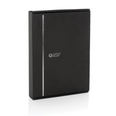 Logotrade werbemittel das Foto: Swiss Peak 2-in-1 Notizbuch & Wirless Charger aus RCS rPU