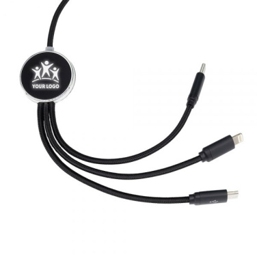 Logotrade Logogeschenke das Foto: 3in1 langes Kabel mit elighted Logo zum Gravieren, W201TG
