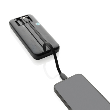 Logotrade Geschäftsgeschenke das Foto: Turbopack 10000mAh Powerbank mit integr. Kabeln aus RCS rABS