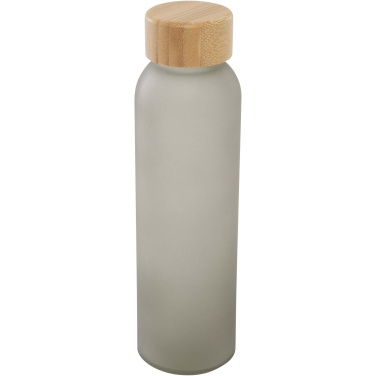 Logotrade Geschäftsgeschenke das Foto: Lume 500 ml Flasche aus mattiertem Kalknatronglas mit Bambusdeckel