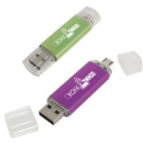 Logotrade Logogeschenke das Foto: OTG-USB-Stick aus Metall und Kunststoff