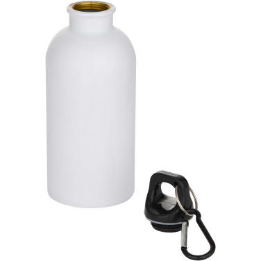 Logotrade Werbegeschenke das Foto: Oregon 400 ml RSC-zertifizierte einwandige Sublimation Trinkflasche aus recyceltem Edelstahl mit Karabinerhaken