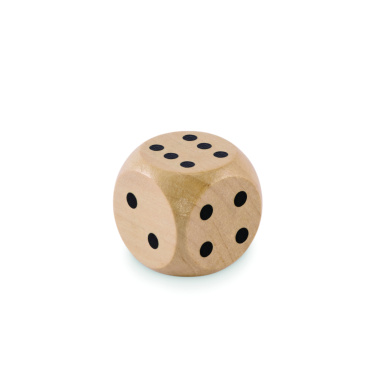 Logotrade Geschäftsgeschenke das Foto: Spielwürfel Schima-Holz Ø 3cm