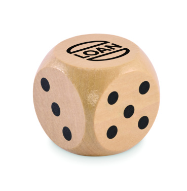 Logotrade Werbegeschenke das Foto: Spielwürfel Schima-Holz Ø 5cm