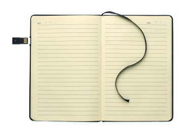 Logotrade Werbeartikel das Foto: DIN A5 Notizbuch inkl. USB