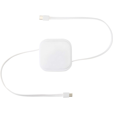 Logotrade Geschäftsgeschenke das Foto: Gloas Aufrollbares 5 in 1 Kabel aus Recyclingmaterial mit Datensynchronisierung und 100 W Schnellladefunktion sowie Smartphone Toolkit