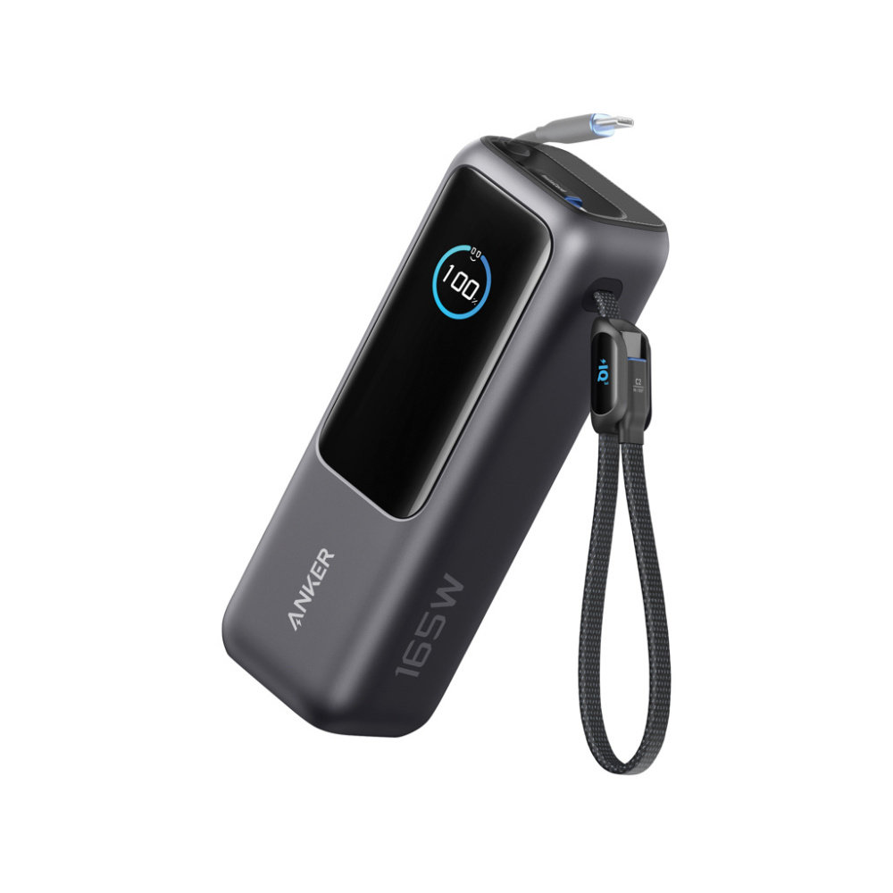 Logotrade Geschäftsgeschenke das Foto: Anker Powerbank 25.000mAh-165W, mit integr. einziehb. Kabel