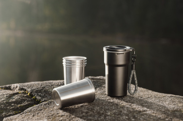 Logotrade Logogeschenke das Foto: VINGA Parks Becher aus RCS Stainles Steel, 4 Stück, 250ml