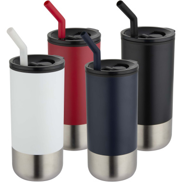 Logotrade werbemittel das Foto: Grayson 480 ml RCS recycelter Isolierbecher mit Trinkhalm