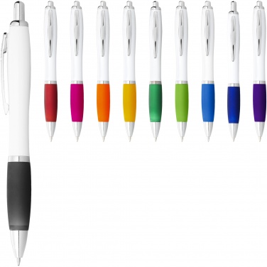 Logotrade business gifts photo of: Nash ballpoint pen with white barrel and coloured grip