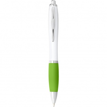 Logotrade business gifts photo of: Nash ballpoint pen with white barrel and coloured grip