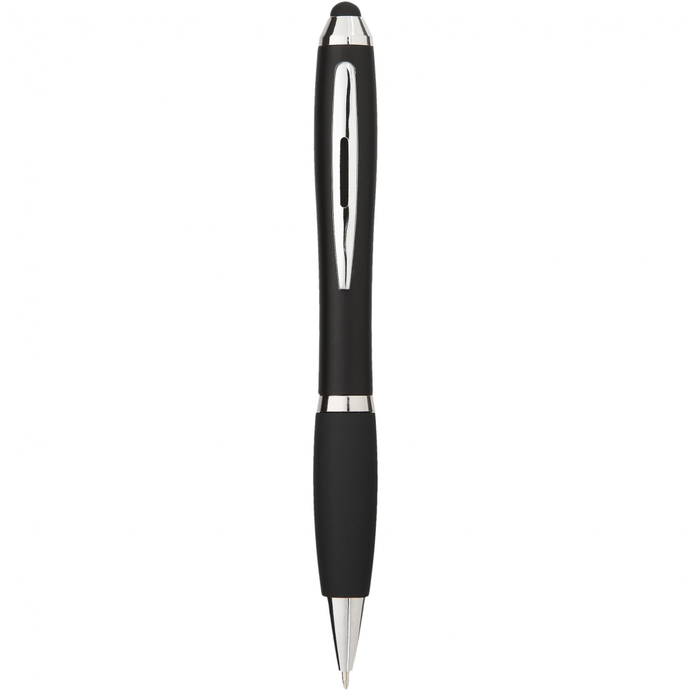 Logo trade advertising product photo of: Nash coloured stylus ballpoint pen with black grip