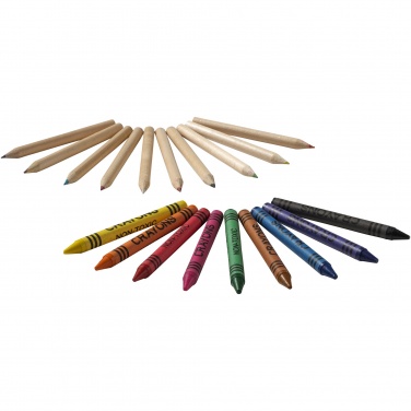 Logo trade promotional items image of: Lucky 19-piece coloured pencil and crayon set