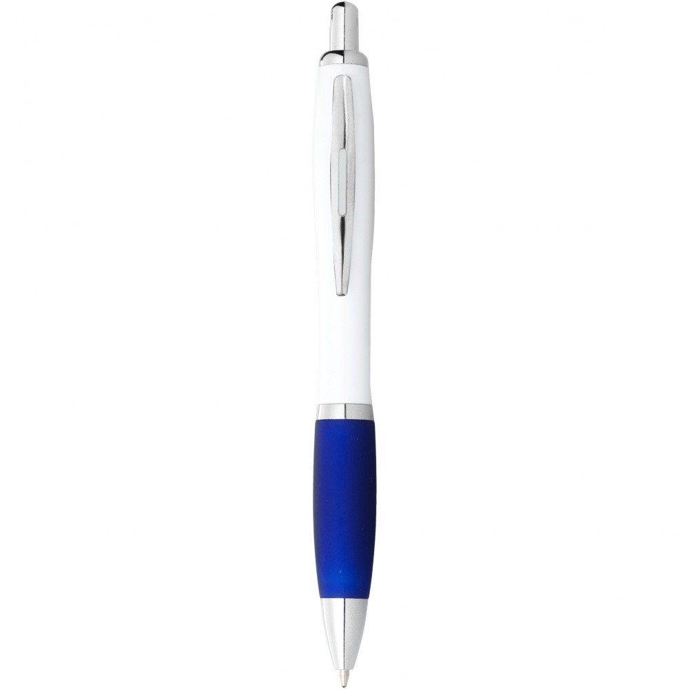 Logo trade promotional merchandise photo of: Nash ballpoint pen white barrel and coloured grip