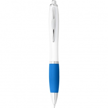 Logo trade promotional items picture of: Nash ballpoint pen white barrel and coloured grip