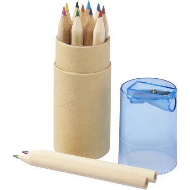 Logo trade advertising product photo of: Hef 12-piece coloured pencil set with sharpener