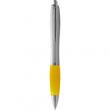 Logotrade promotional merchandise photo of: Nash ballpoint pen silver barrel and coloured grip