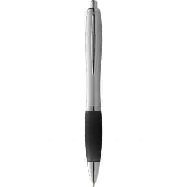 Logo trade promotional products picture of: Nash ballpoint pen silver barrel and coloured grip