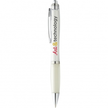 Logo trade corporate gift photo of: Nash ballpoint pen coloured barrel and grip