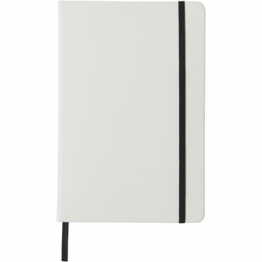 Logotrade advertising product picture of: Spectrum A5 white notebook with coloured strap