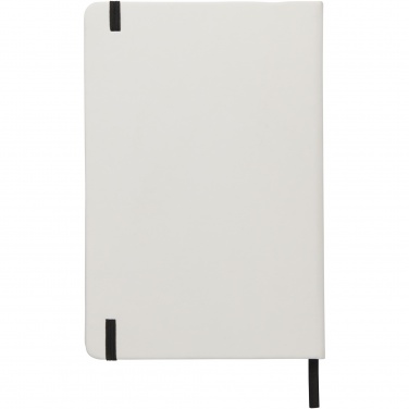 Logo trade advertising products picture of: Spectrum A5 white notebook with coloured strap