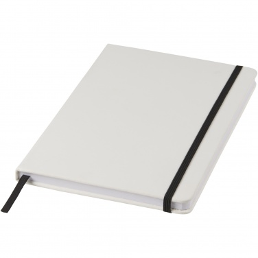 Logotrade promotional gift picture of: Spectrum A5 white notebook with coloured strap