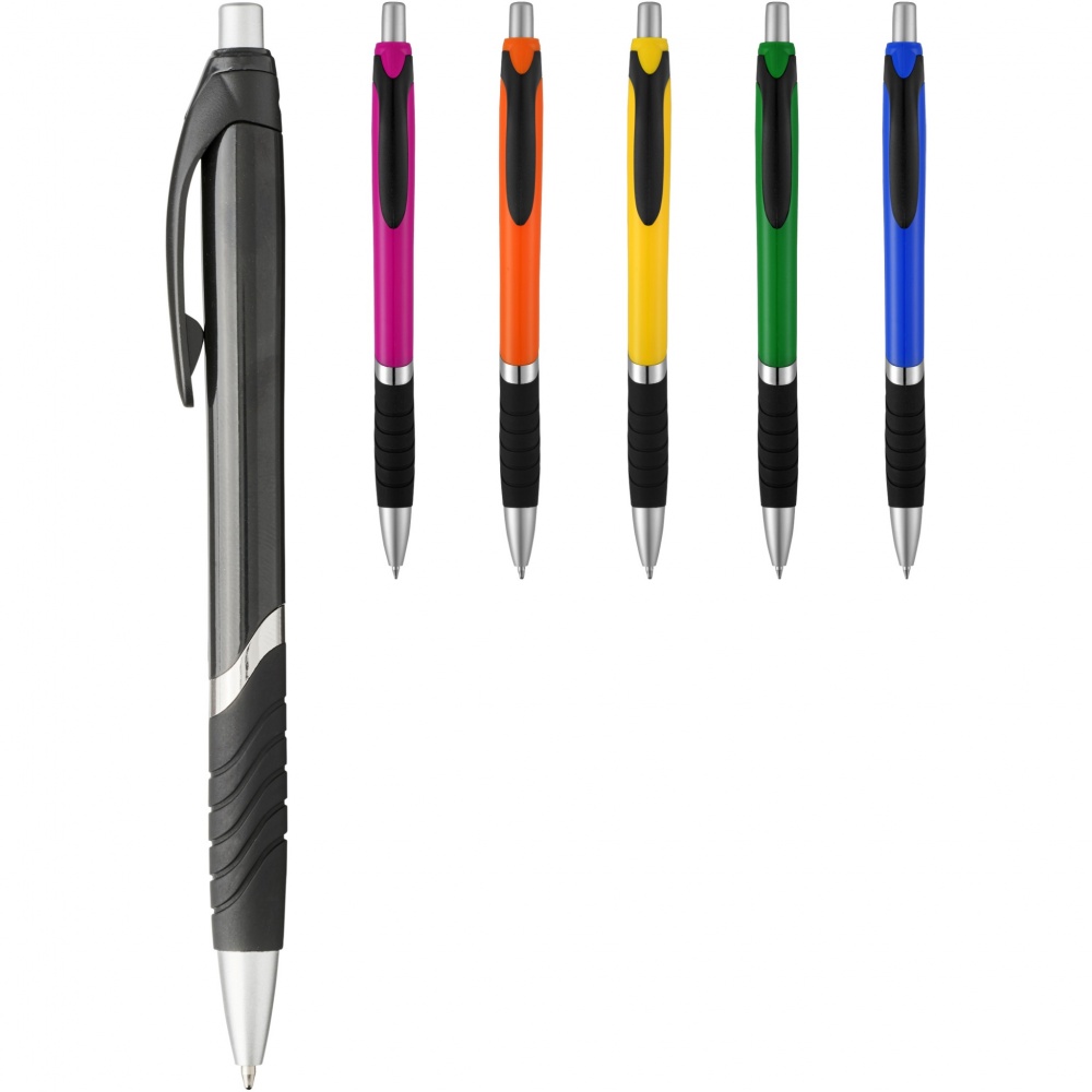 Logo trade corporate gifts picture of: Turbo ballpoint pen with rubber grip