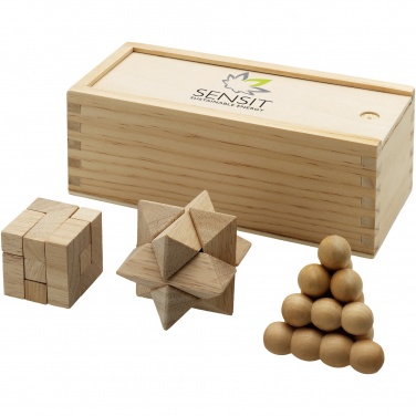 Logotrade promotional gifts photo of: Brainiac 3-piece wooden brain teaser set