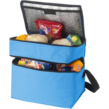 Logo trade promotional giveaway photo of: Oslo 2-zippered compartments cooler bag 13L