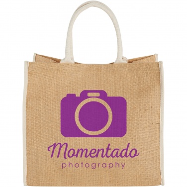 Logotrade business gift image of: Harry coloured edge jute tote bag 25L
