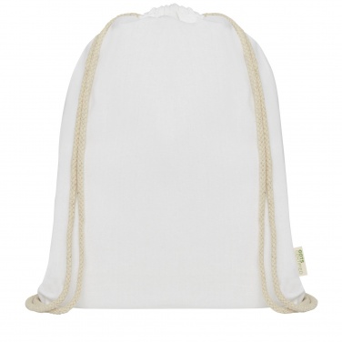 Logo trade promotional gifts image of: Orissa 100 g/m² organic cotton drawstring bag 5L