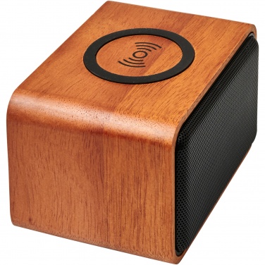 Logotrade promotional merchandise image of: Wooden 3W speaker with wireless charging pad