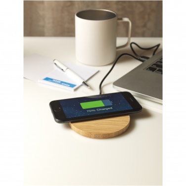Logo trade business gifts image of: Essence 5W bamboo wireless charging pad