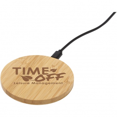 Logo trade promotional items image of: Essence 5W bamboo wireless charging pad