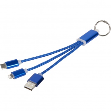 Logotrade promotional items photo of: Metal 3-in-1 charging cable with keychain