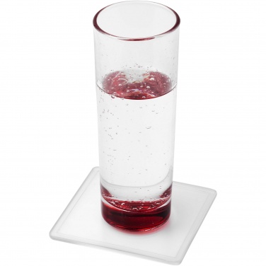 Logo trade promotional giveaways image of: Ellison square plastic coaster with paper insert
