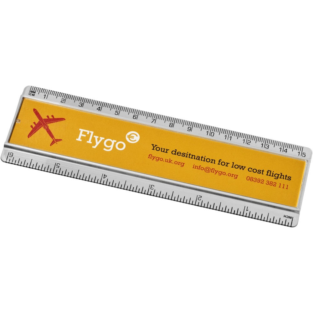 Logo trade promotional gift photo of: Ellison 15 cm plastic insert ruler