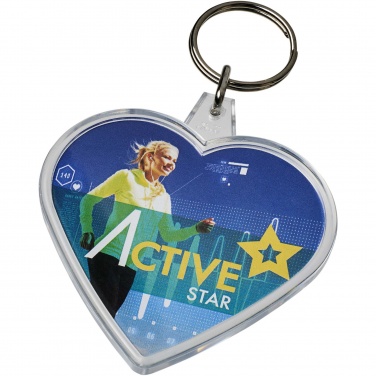 Logo trade promotional giveaway photo of: Combo heart-shaped keychain