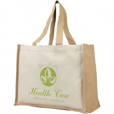 Logo trade promotional gift photo of: Varai 320 g/m² canvas and jute shopping tote bag 23L
