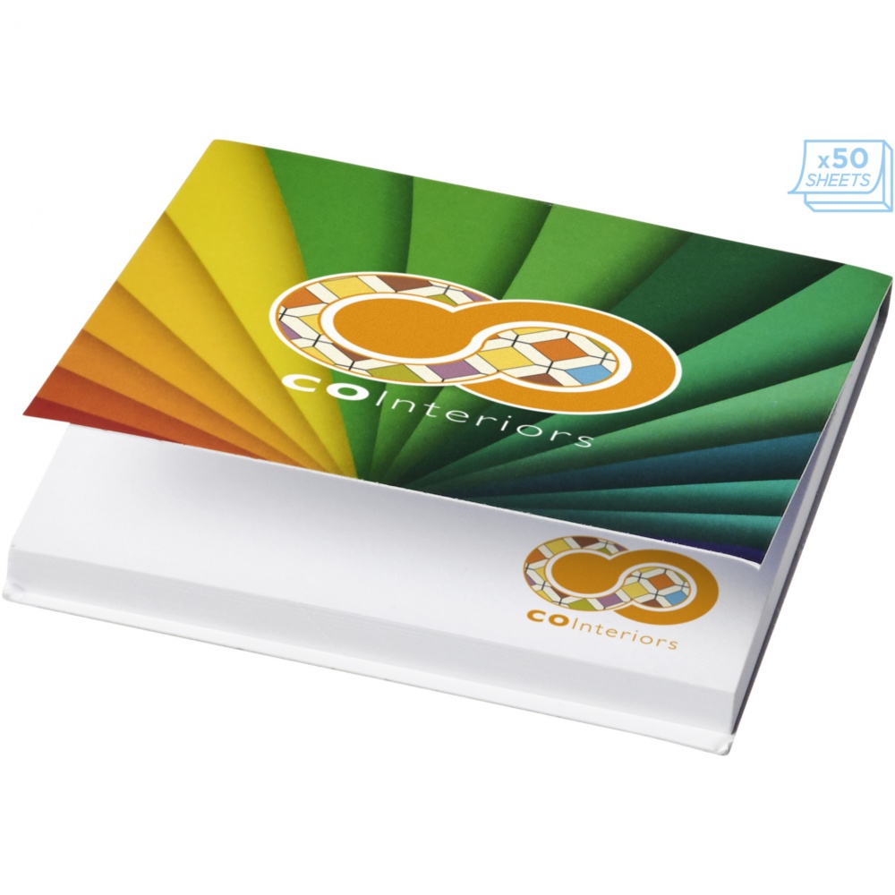 Logo trade promotional giveaways image of: Sticky-Mate® soft cover squared sticky notes 75x75mm