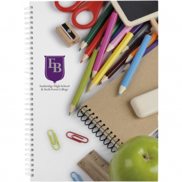 Logo trade promotional giveaways image of: Wire-o A4 notebook hard cover