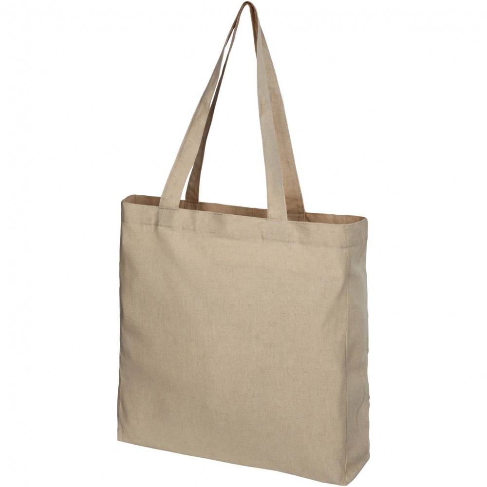 Logo trade promotional merchandise picture of: Pheebs 210 g/m² recycled gusset tote bag 13L