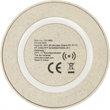 Logotrade promotional merchandise image of: Naka 5W wheat straw wireless charging pad
