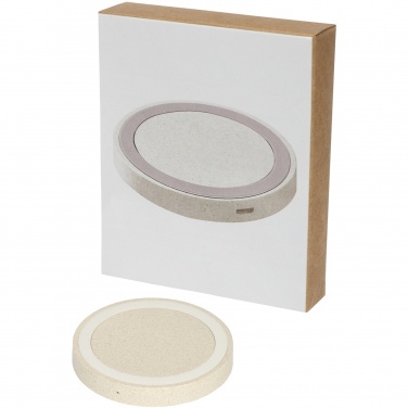 Logo trade promotional giveaways image of: Naka 5W wheat straw wireless charging pad