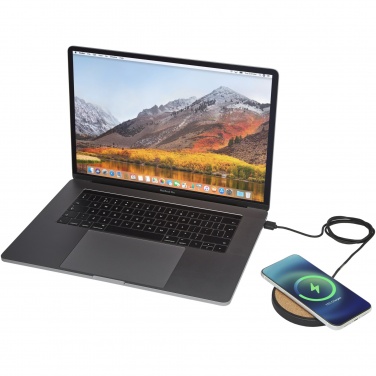 Logo trade promotional item photo of: Kivi 10W limestone/cork wireless charging pad