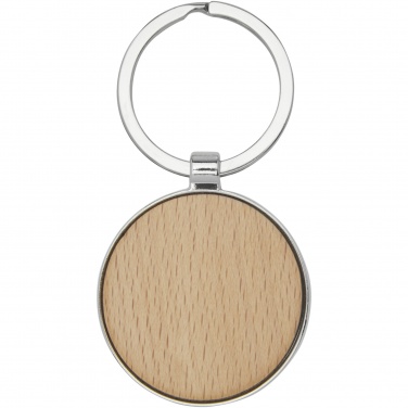 Logo trade promotional items image of: Moreno beech wood round keychain