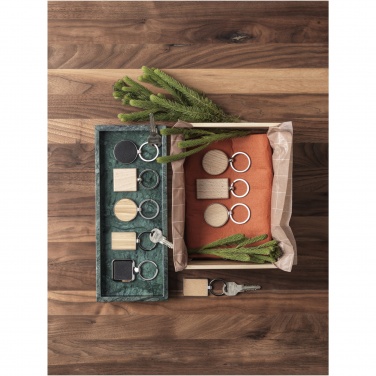 Logo trade promotional gifts image of: Neta bamboo rectangular keychain